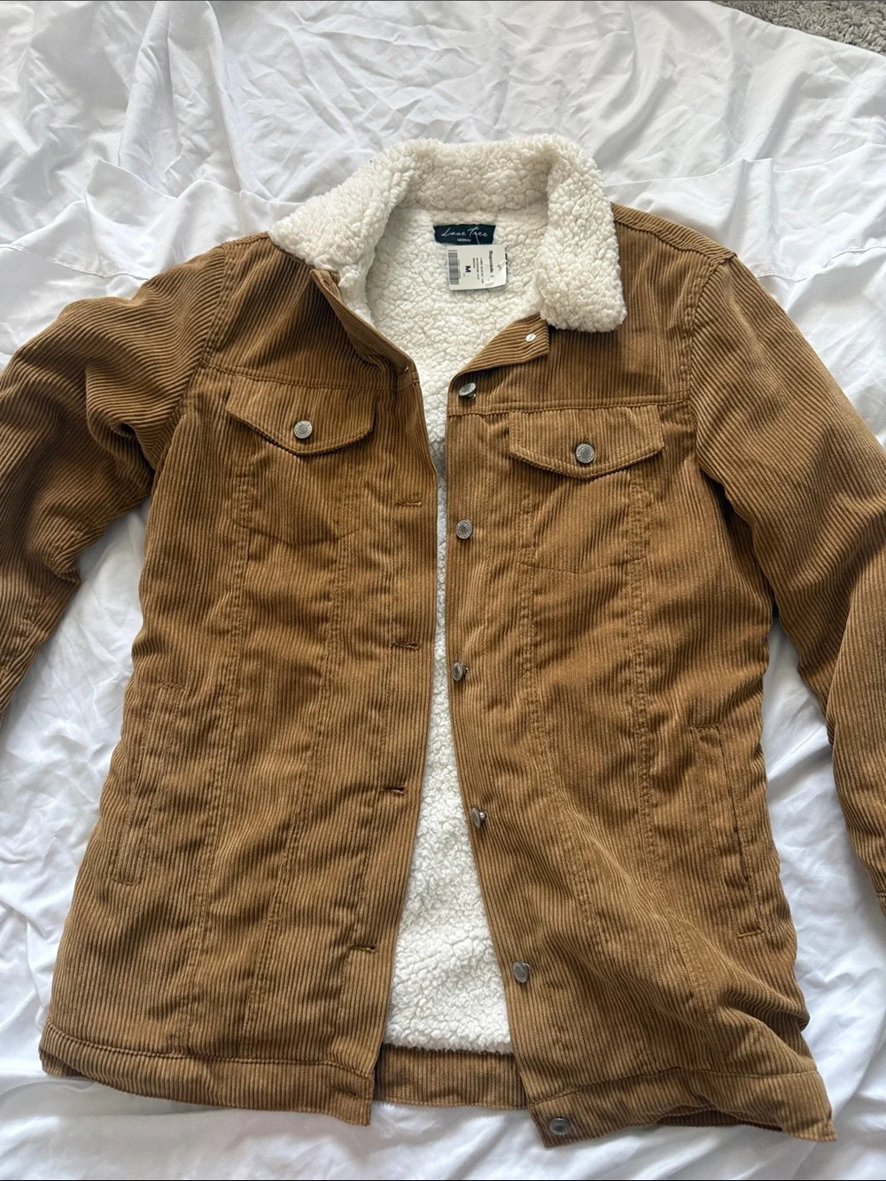 Women  Sherpa-Lined Corduroy Jacket in Brown